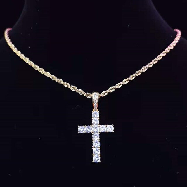 Cross Tennis Chain - Gold