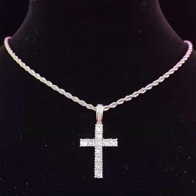 Cross Rope Chain - Silver