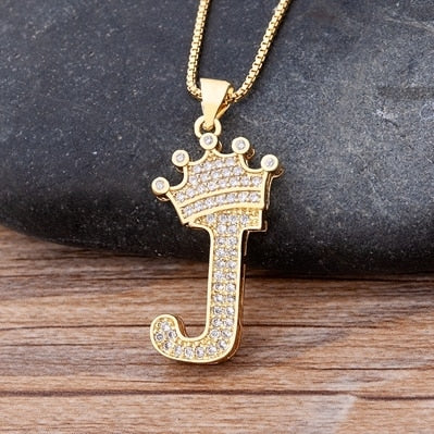 Letter Pendant with Chain - Gold