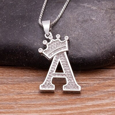 Letter Pendant with Chain - Silver