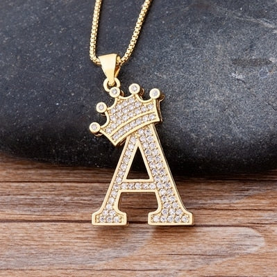 Letter Pendant with Chain - Gold