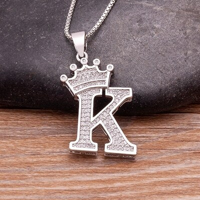 Letter Pendant with Chain - Silver