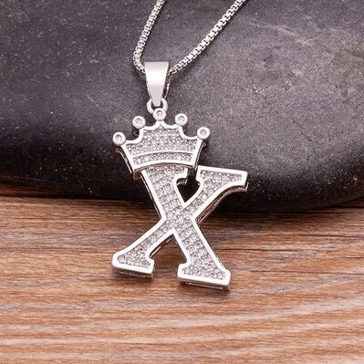 Letter Pendant with Chain - Silver