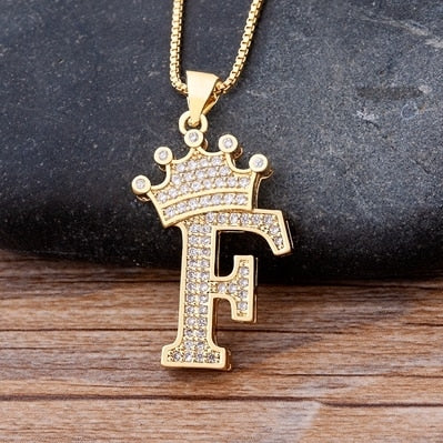 Letter Pendant with Chain - Gold