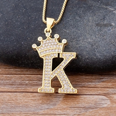 Letter Pendant with Chain - Gold