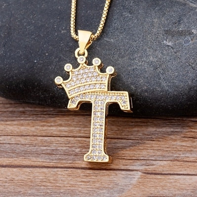 Letter Pendant with Chain - Gold