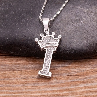 Letter Pendant with Chain - Silver