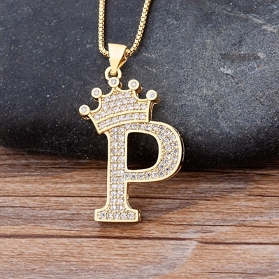 Letter Pendant with Chain - Gold