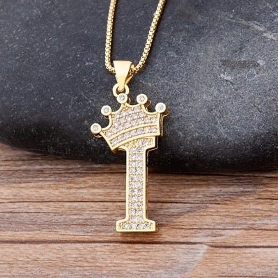 Letter Pendant with Chain - Gold