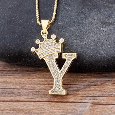 Letter Pendant with Chain - Gold