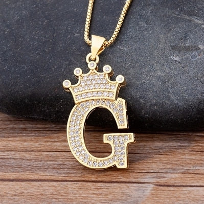 Letter Pendant with Chain - Gold