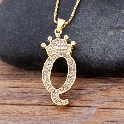 Letter Pendant with Chain - Gold