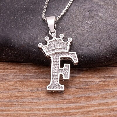 Letter Pendant with Chain - Silver