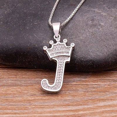 Letter Pendant with Chain - Silver