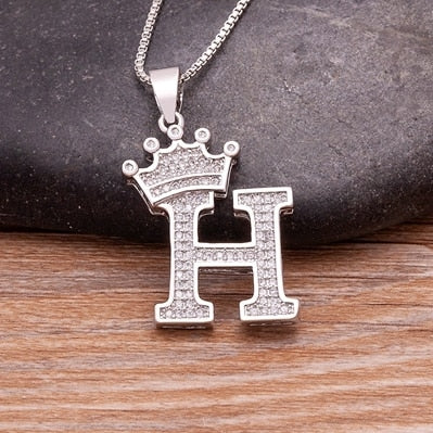 Letter Pendant with Chain - Silver