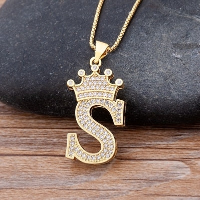 Letter Pendant with Chain - Gold