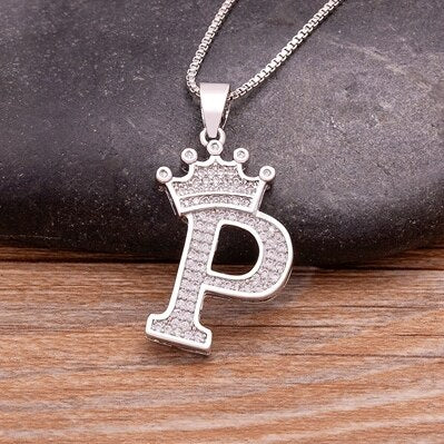 Letter Pendant with Chain - Silver