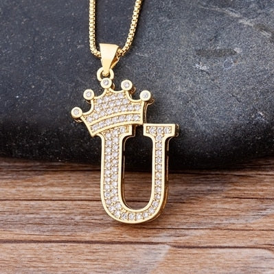 Letter Pendant with Chain - Gold