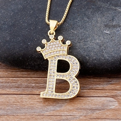 Letter Pendant with Chain - Gold