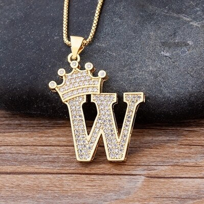 Letter Pendant with Chain - Gold