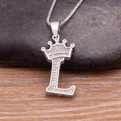 Letter Pendant with Chain - Silver