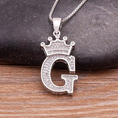 Letter Pendant with Chain - Silver