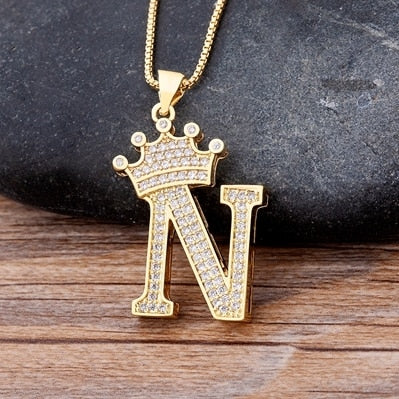 Letter Pendant with Chain - Gold