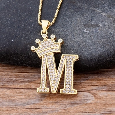 Letter Pendant with Chain - Gold