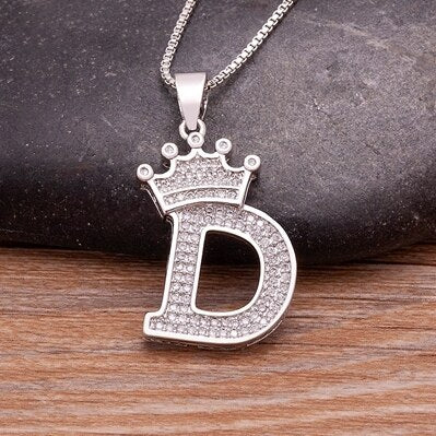 Letter Pendant with Chain - Silver