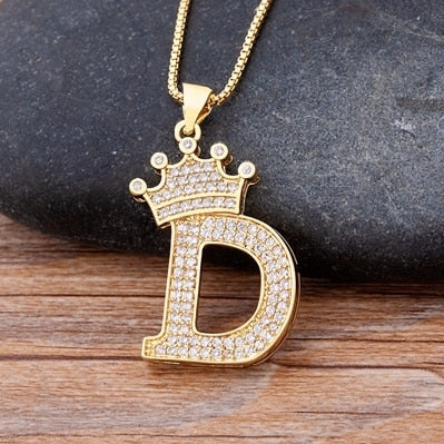 Letter Pendant with Chain - Gold