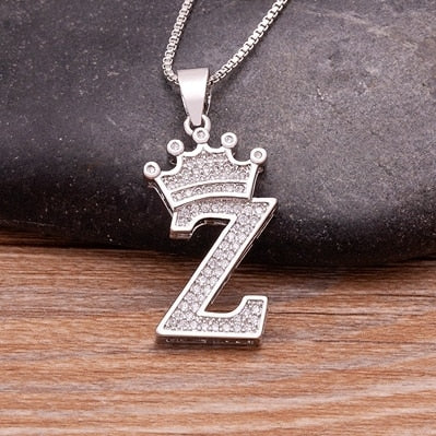 Letter Pendant with Chain - Silver