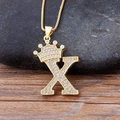 Letter Pendant with Chain - Gold