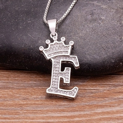 Letter Pendant with Chain - Silver