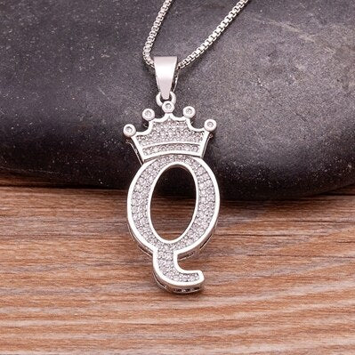 Letter Pendant with Chain - Silver