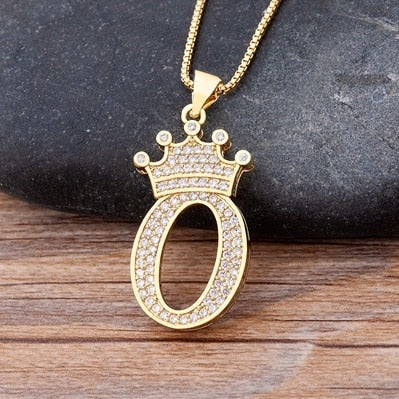 Letter Pendant with Chain - Gold