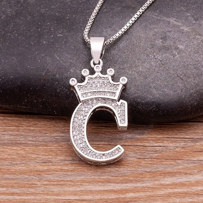 Letter Pendant with Chain - Silver