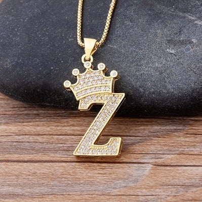 Letter Pendant with Chain - Gold