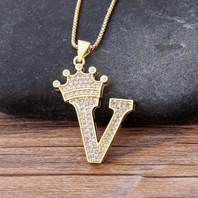 Letter Pendant with Chain - Gold