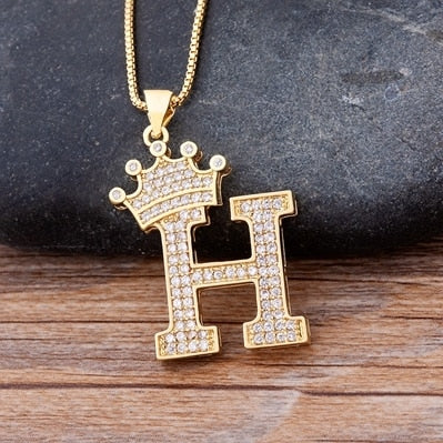 Letter Pendant with Chain - Gold