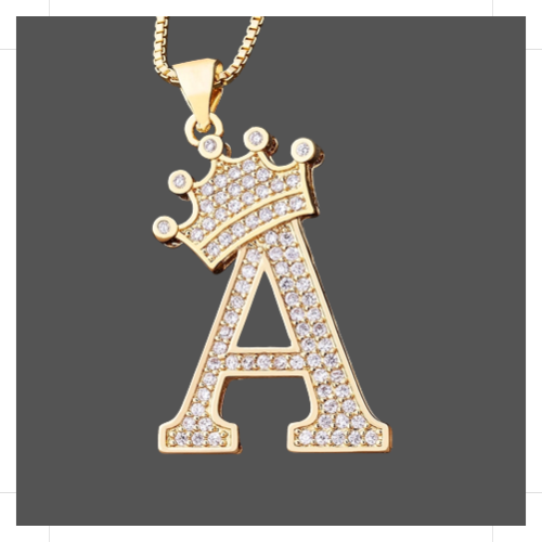 Letter Pendant with Chain - Gold