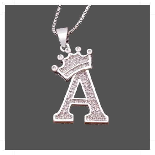 Letter Pendant with Chain - Silver